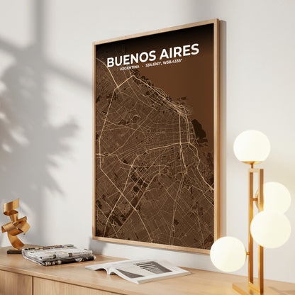 Buenos Aires Plum Map Poster