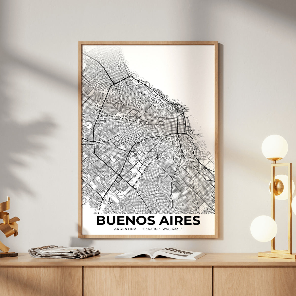 Buenos Aires Elegant Map Poster