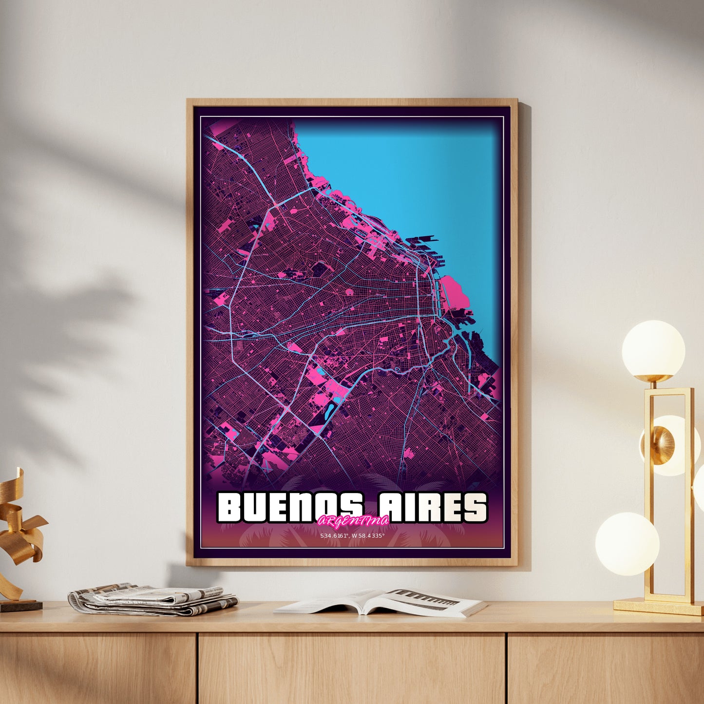 Buenos Aires GTA Map Poster