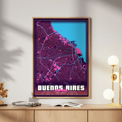 Buenos Aires GTA Map Poster