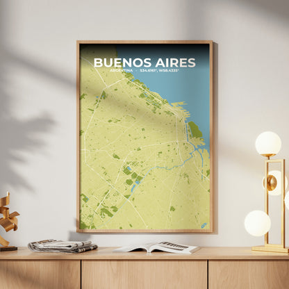 Buenos Aires Fern Map Poster