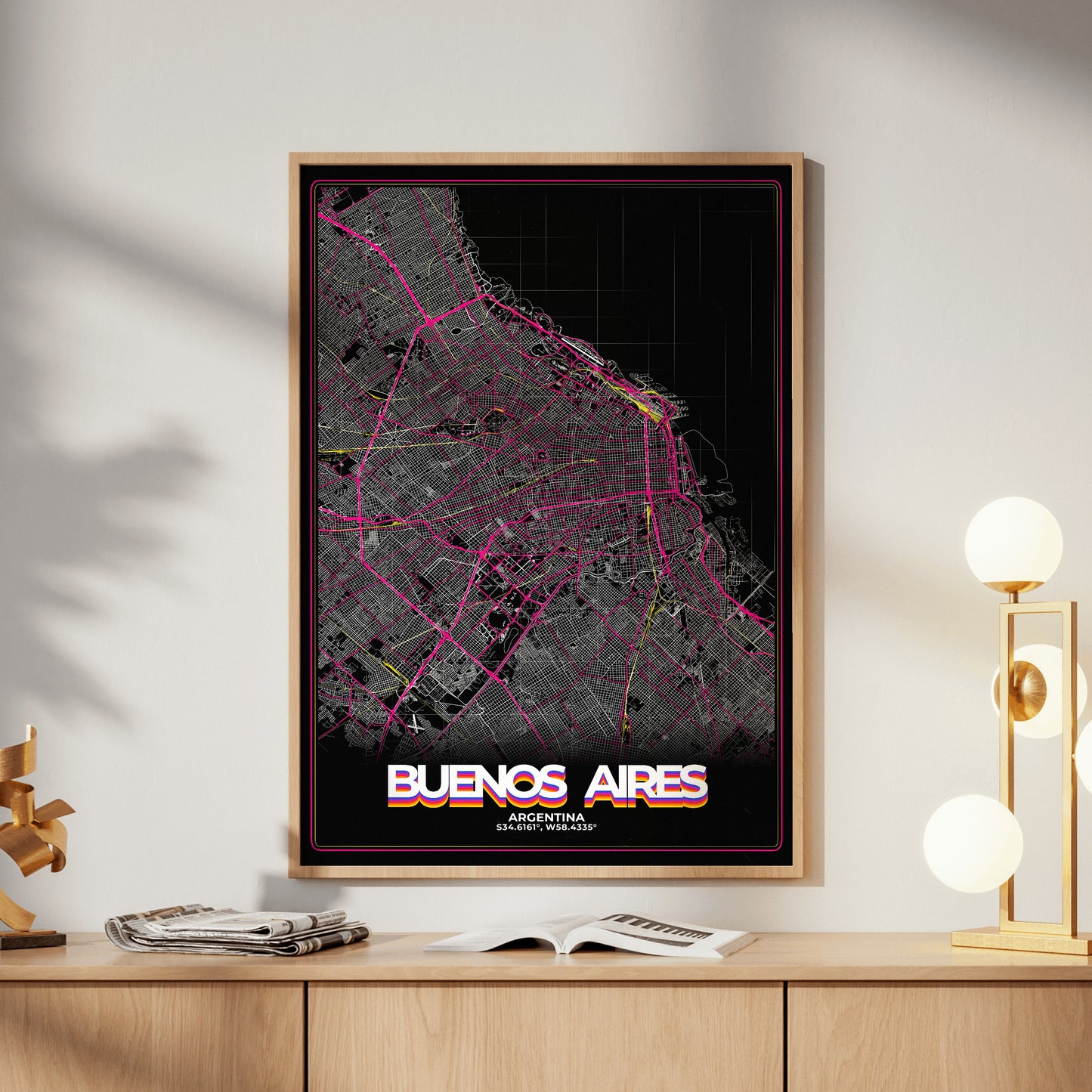 Buenos Aires Retro Map Poster