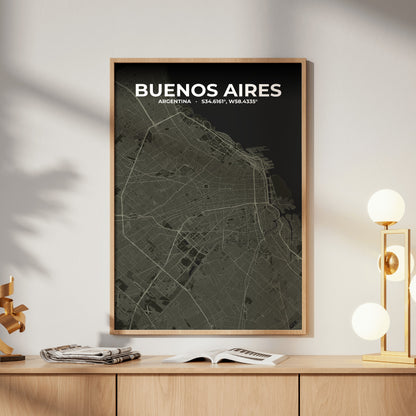 Buenos Aires Sable Map Poster