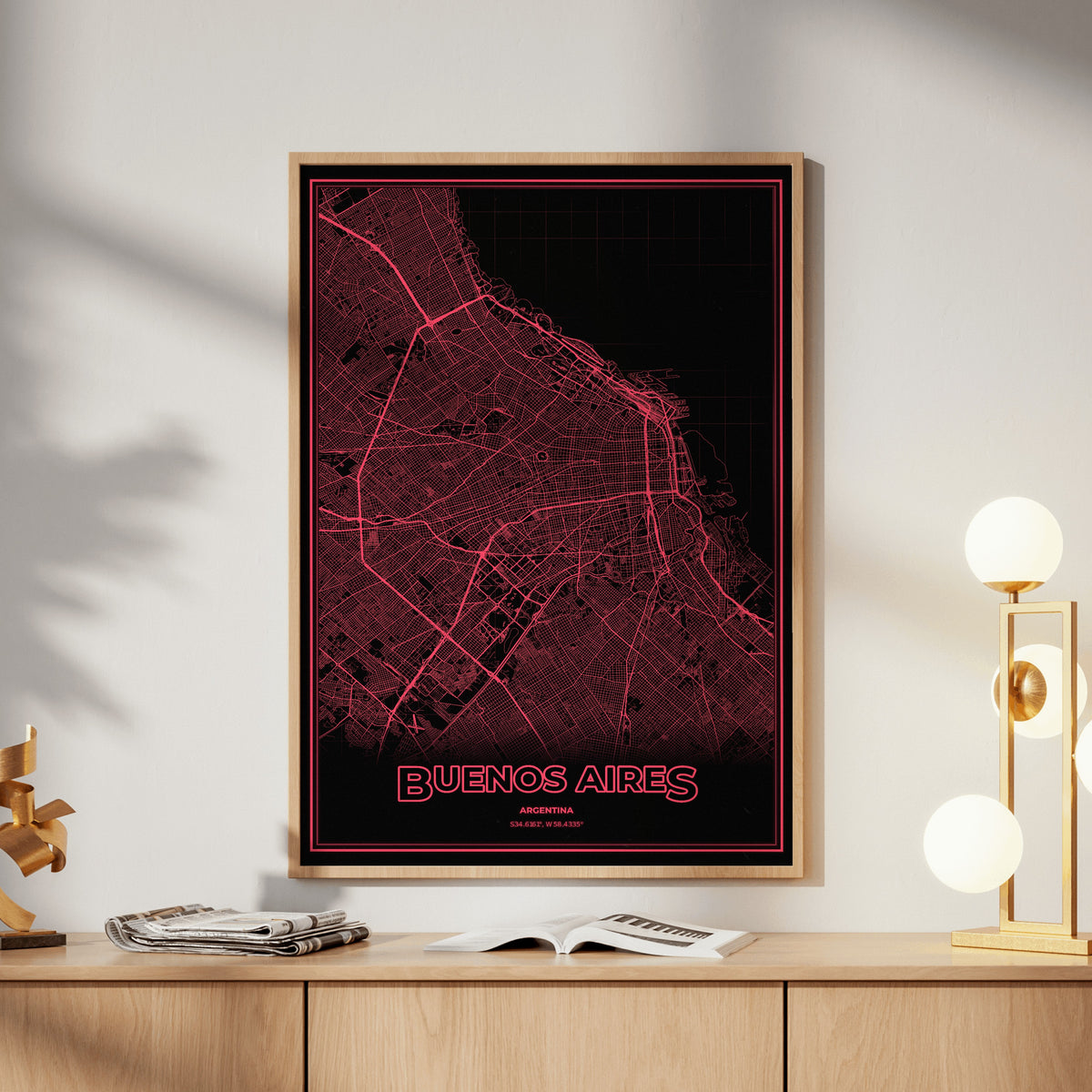 Buenos Aires Phosphor Map Poster - System Alert