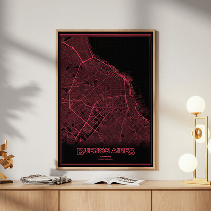 Buenos Aires Phosphor Map Poster - System Alert