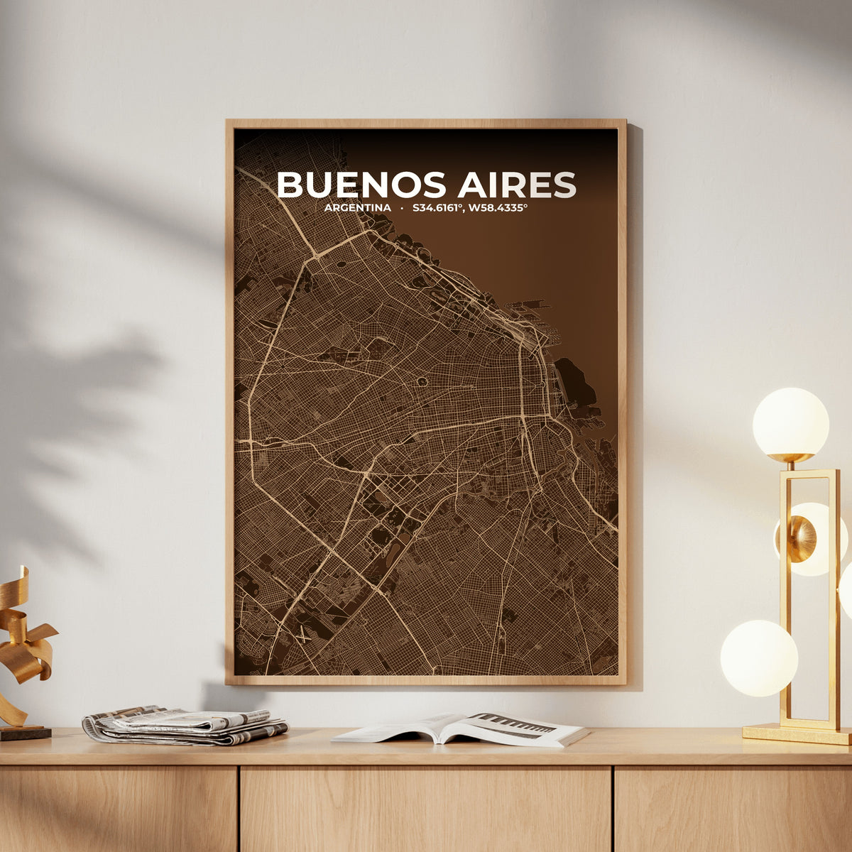 Buenos Aires Plum Map Poster