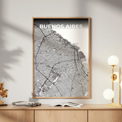 Buenos Aires Ash Map Poster