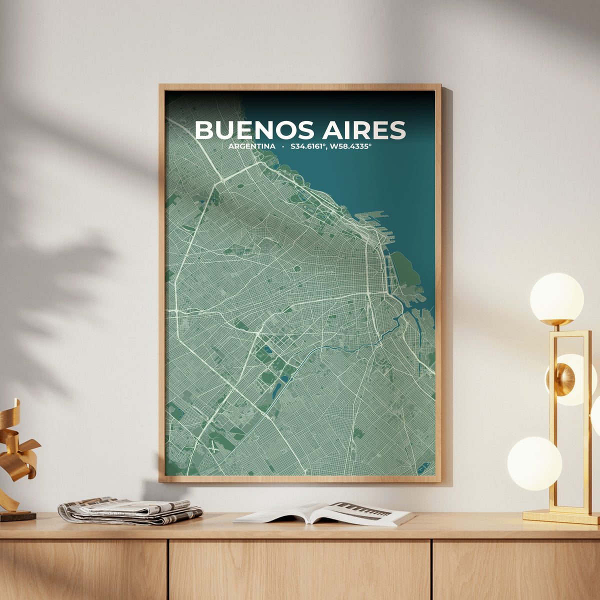 Buenos Aires Mist Map Poster