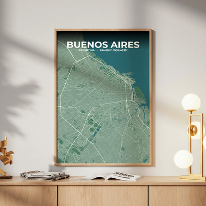 Buenos Aires Mist Map Poster