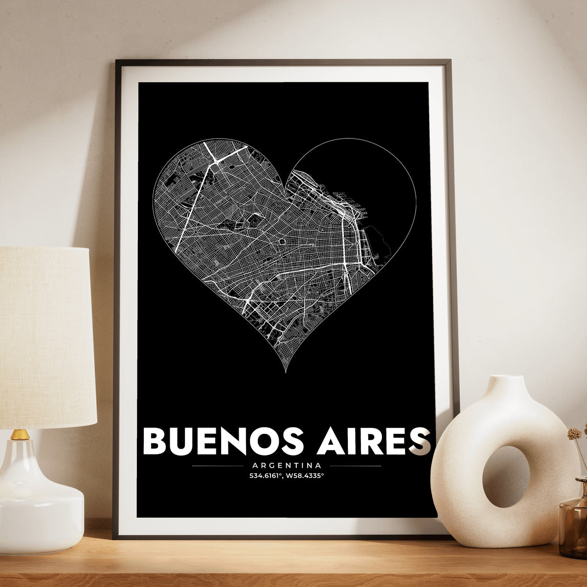 Buenos Aires Heart Map Poster