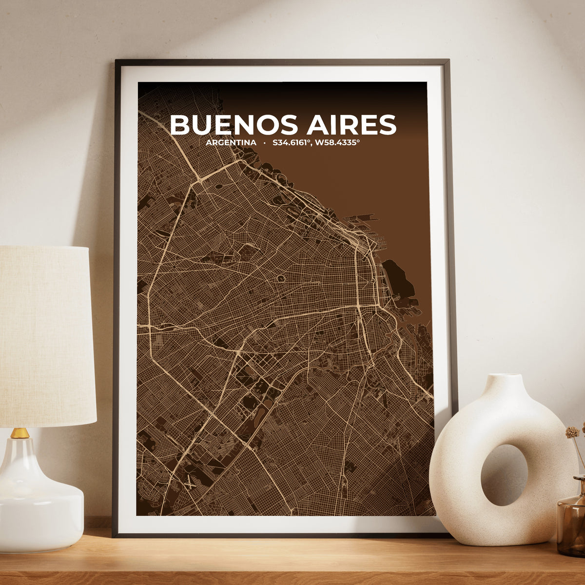 Buenos Aires Plum Map Poster