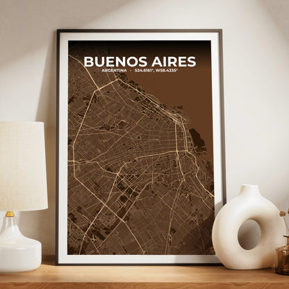 Buenos Aires Plum Map Poster