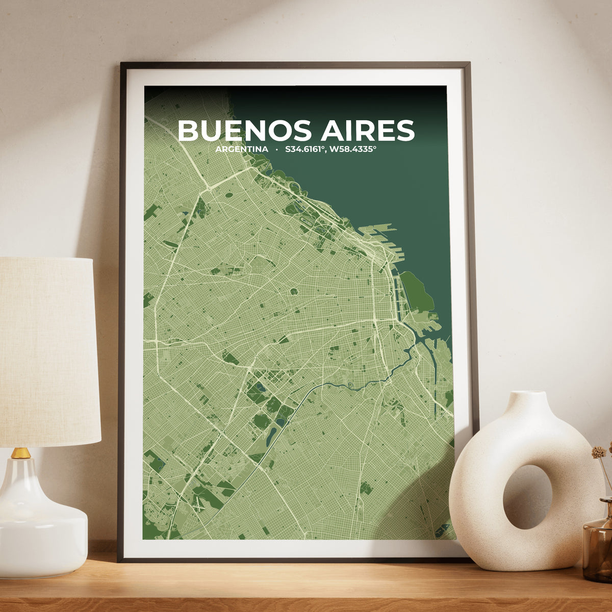 Buenos Aires Clay Map Poster