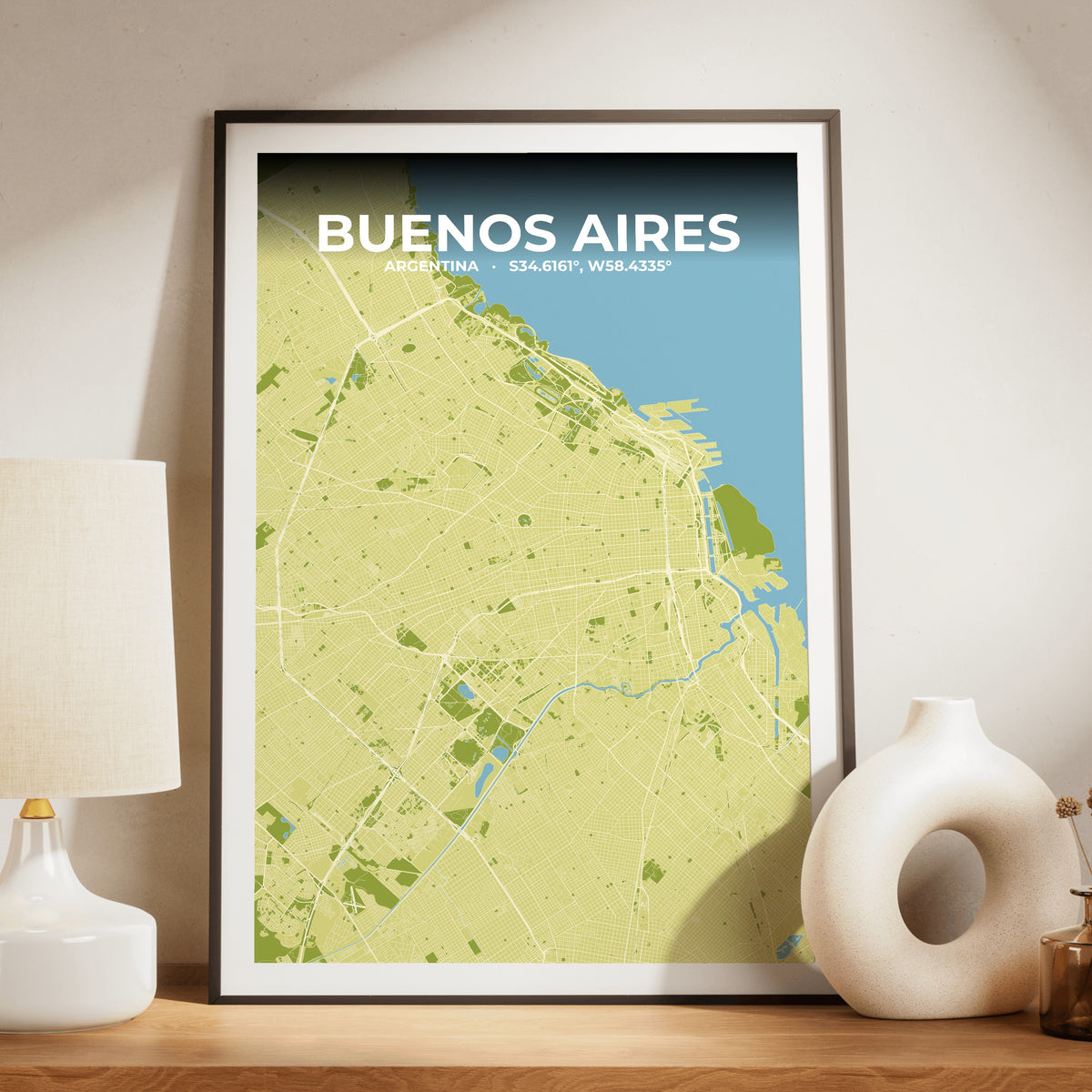 Buenos Aires Fern Map Poster