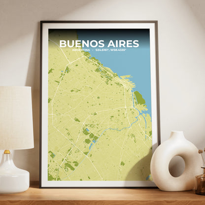 Buenos Aires Fern Map Poster