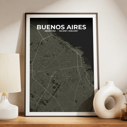 Buenos Aires Sable Map Poster