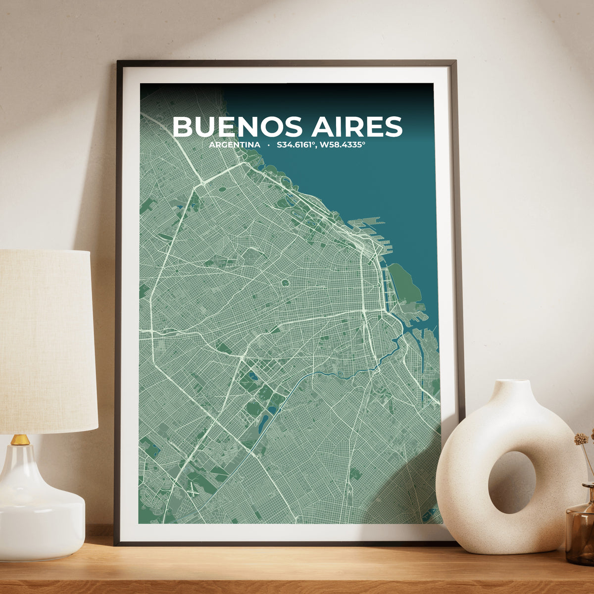 Buenos Aires Mist Map Poster