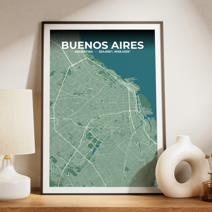 Buenos Aires Mist Map Poster