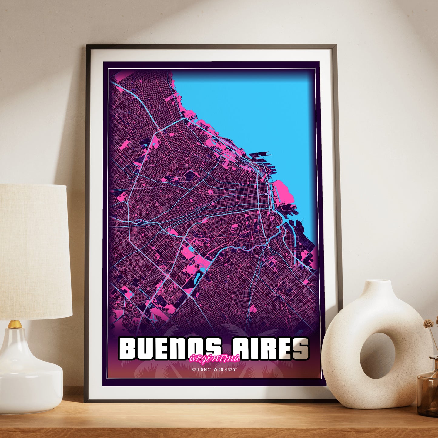 Buenos Aires GTA Map Poster