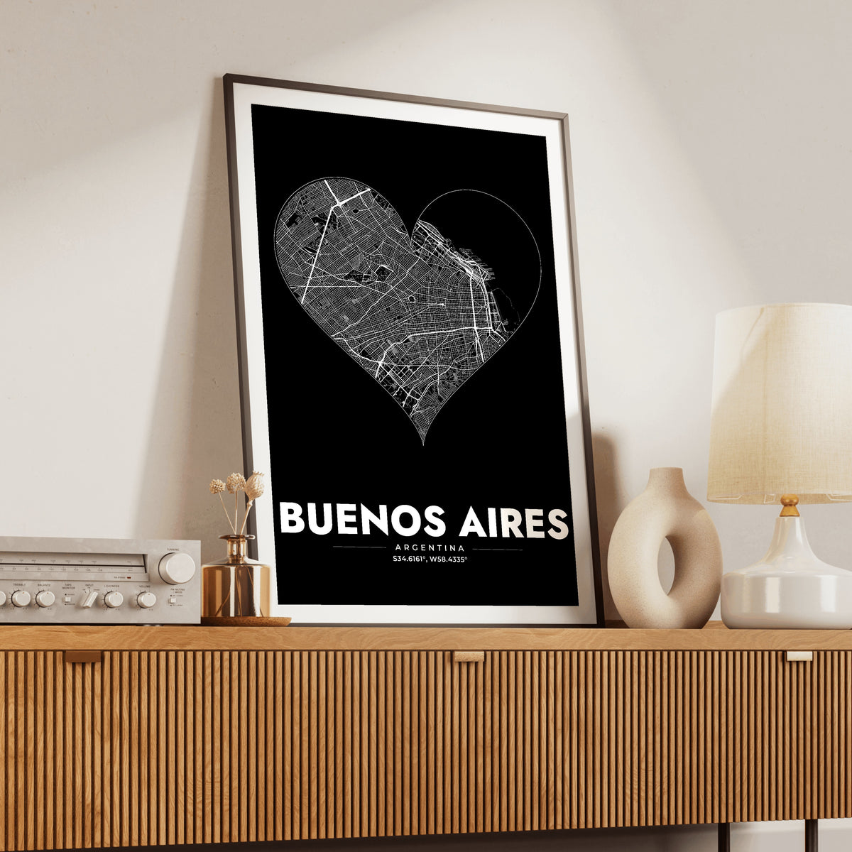 Buenos Aires Heart Map Poster