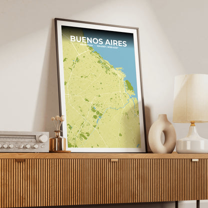 Buenos Aires Fern Map Poster