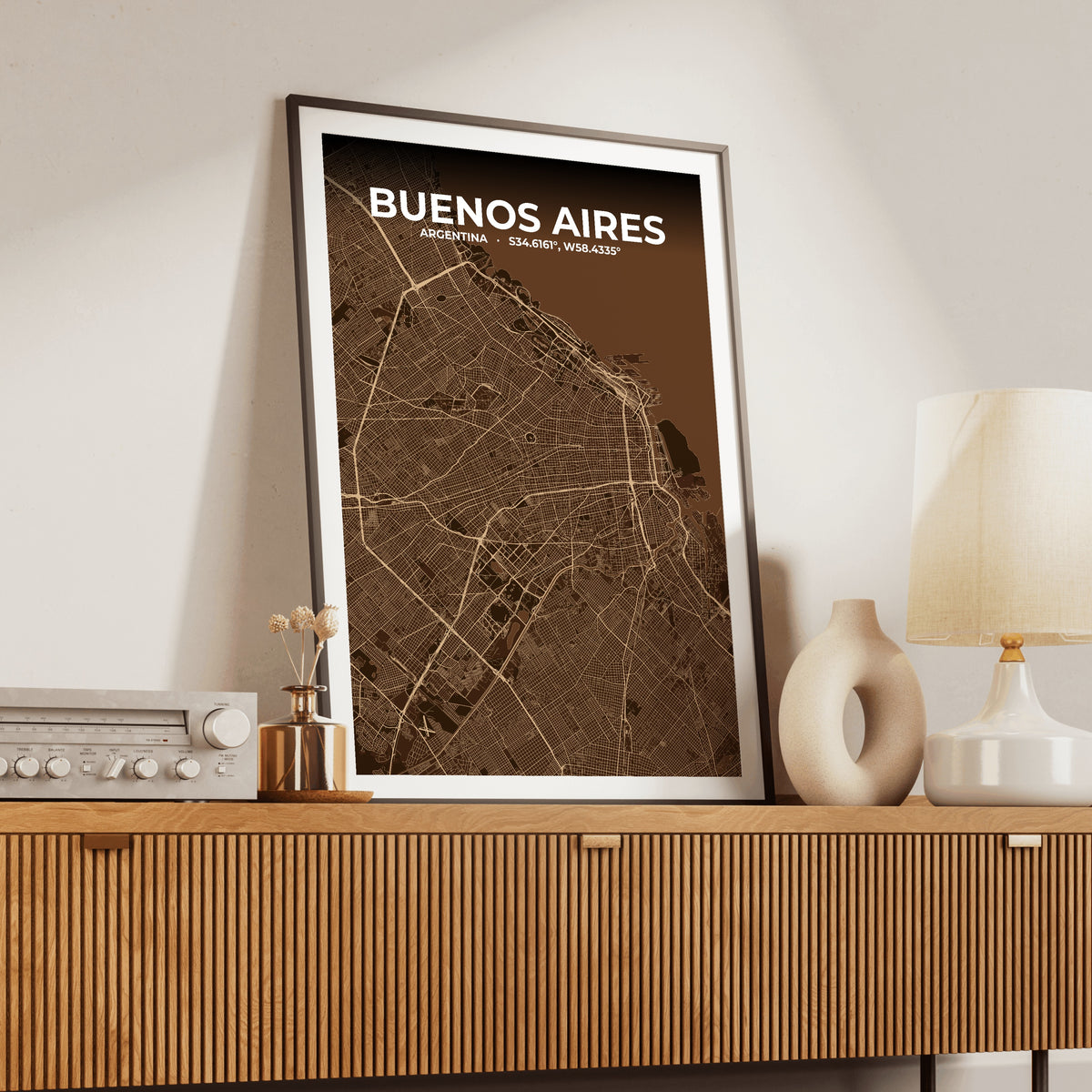 Buenos Aires Plum Map Poster