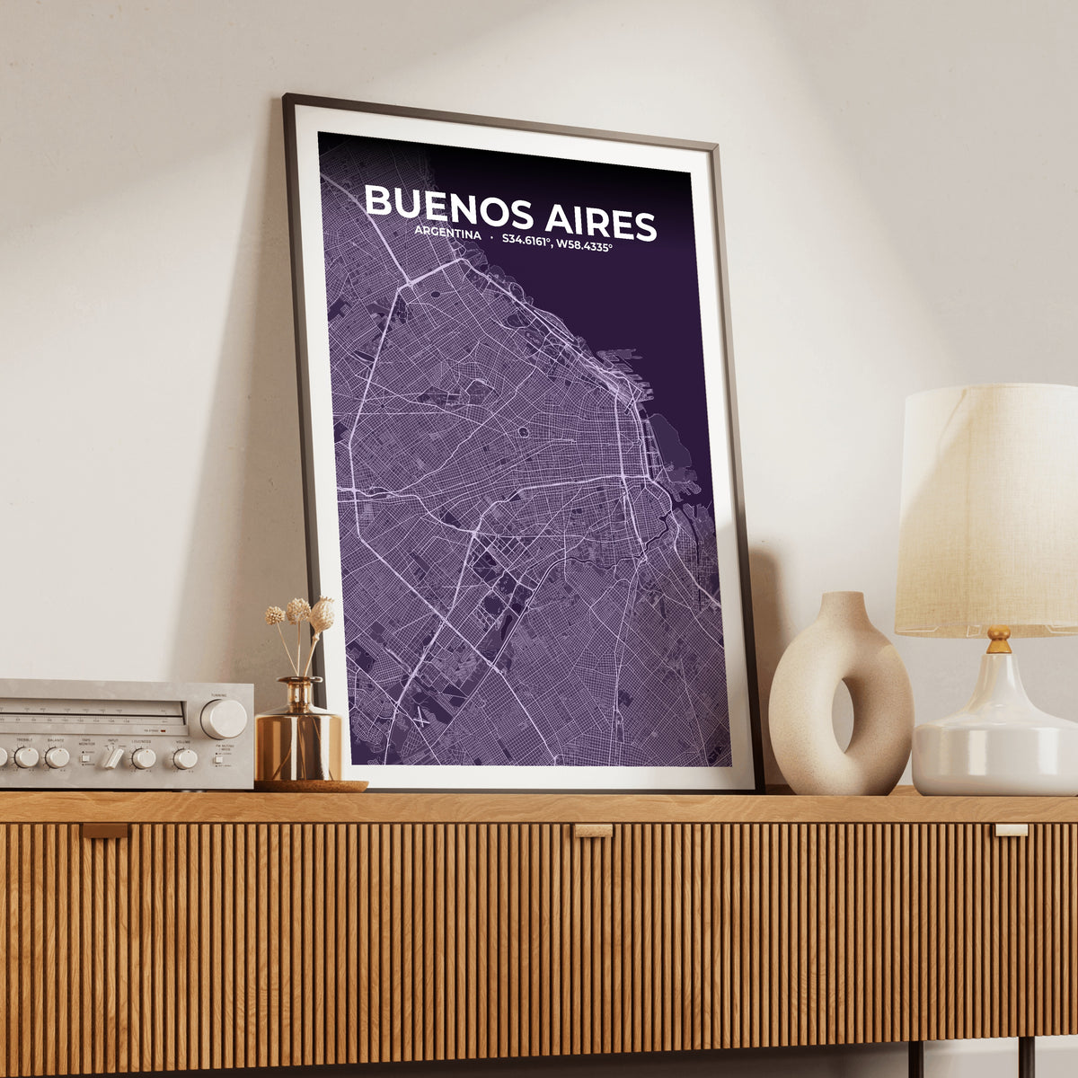 Buenos Aires Dusk Map Poster
