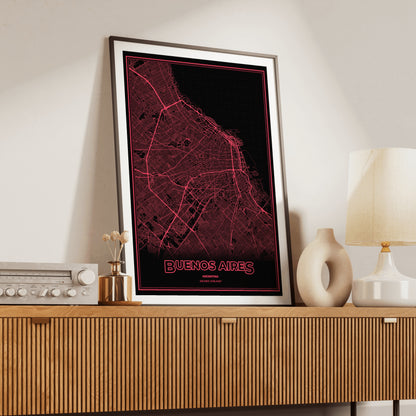 Buenos Aires Phosphor Map Poster - System Alert