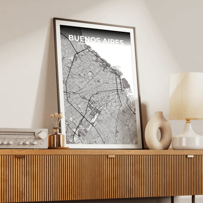 Buenos Aires Ash Map Poster