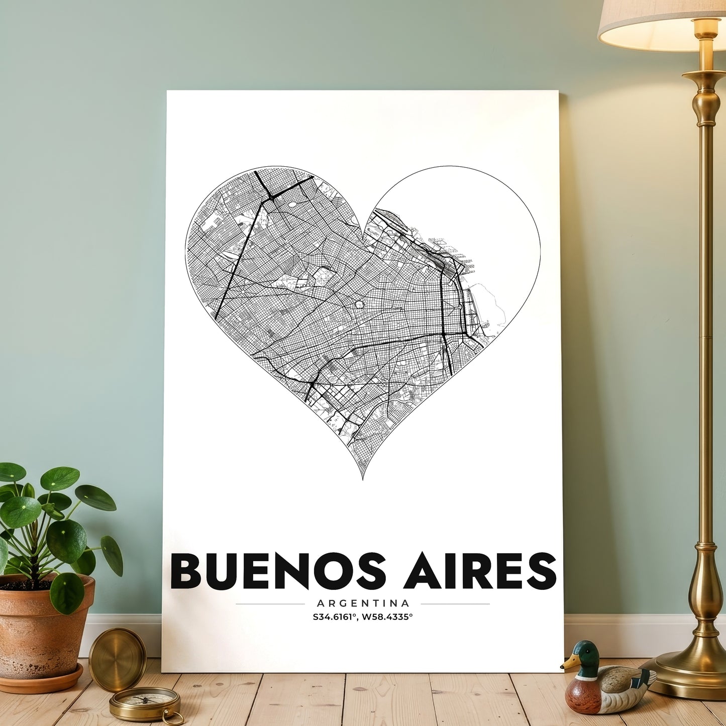 Buenos Aires Heart Map Poster