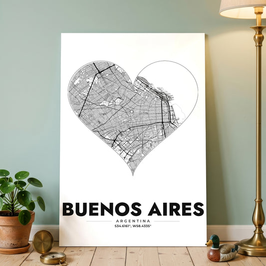Buenos Aires Heart Map Poster