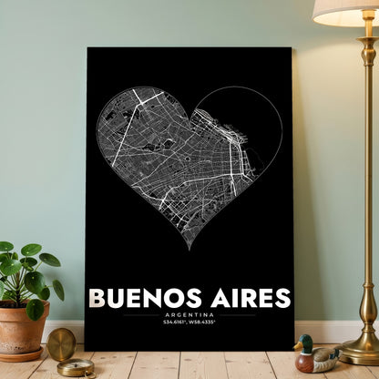 Buenos Aires Heart Map Poster