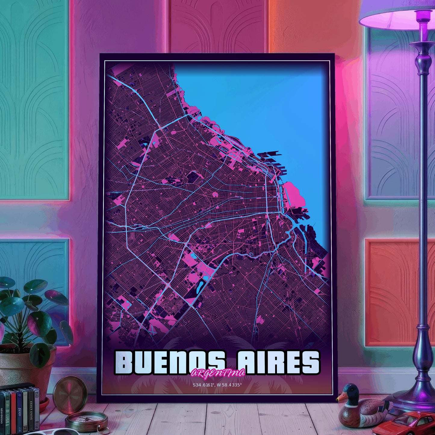 Buenos Aires GTA Map Poster