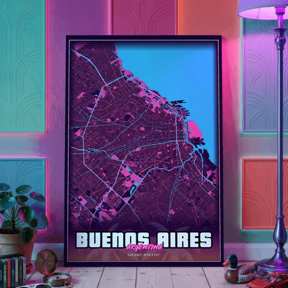 Buenos Aires GTA Map Poster