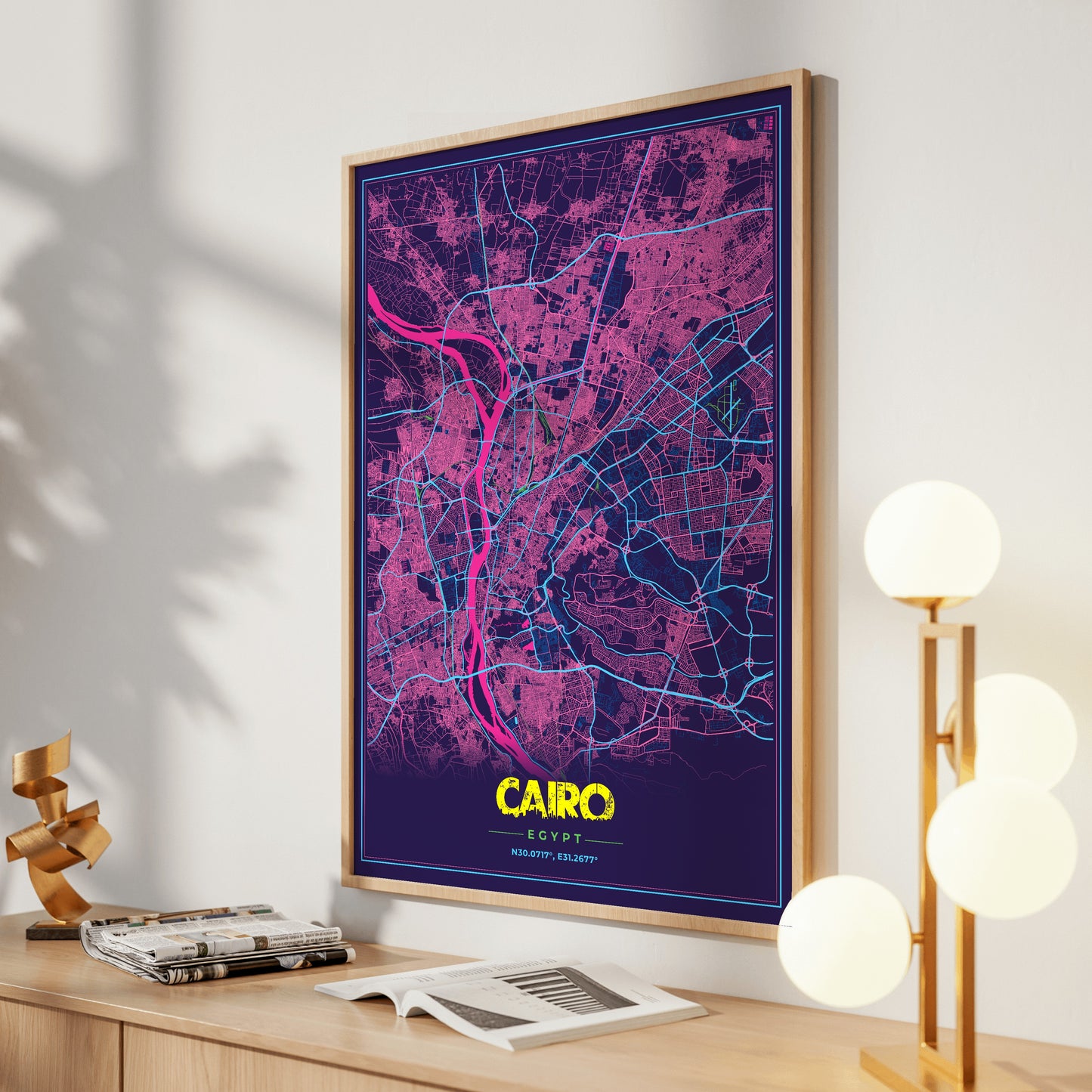 Cairo Cyberpunk Map Poster