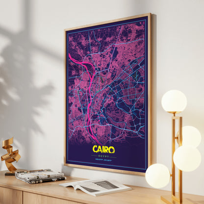 Cairo Cyberpunk Map Poster