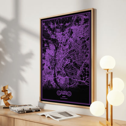 Cairo Phosphor Map Poster - EGA Violet