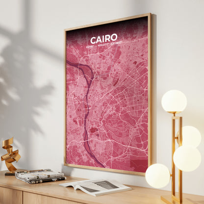 Cairo Scarlet Map Poster