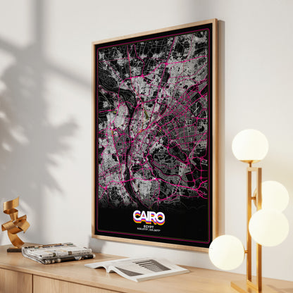 Cairo Retro Map Poster