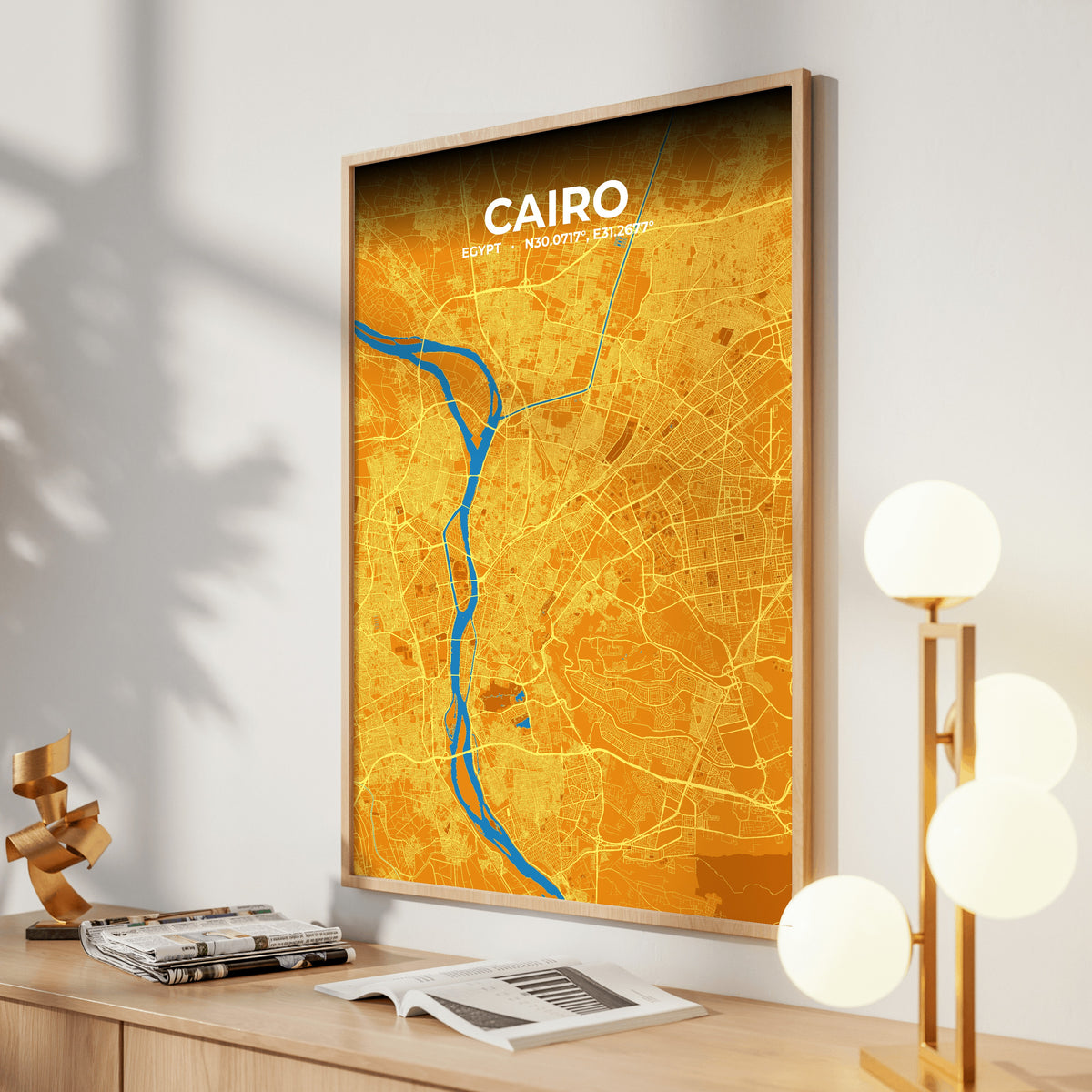 Cairo Scorch Map Poster