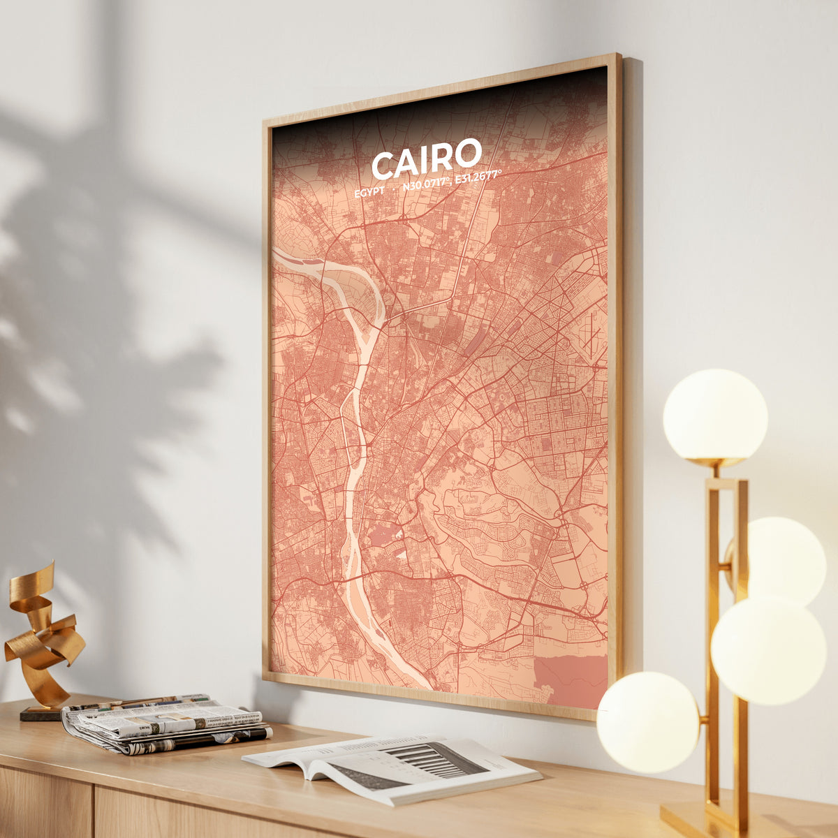 Cairo Blush Map Poster