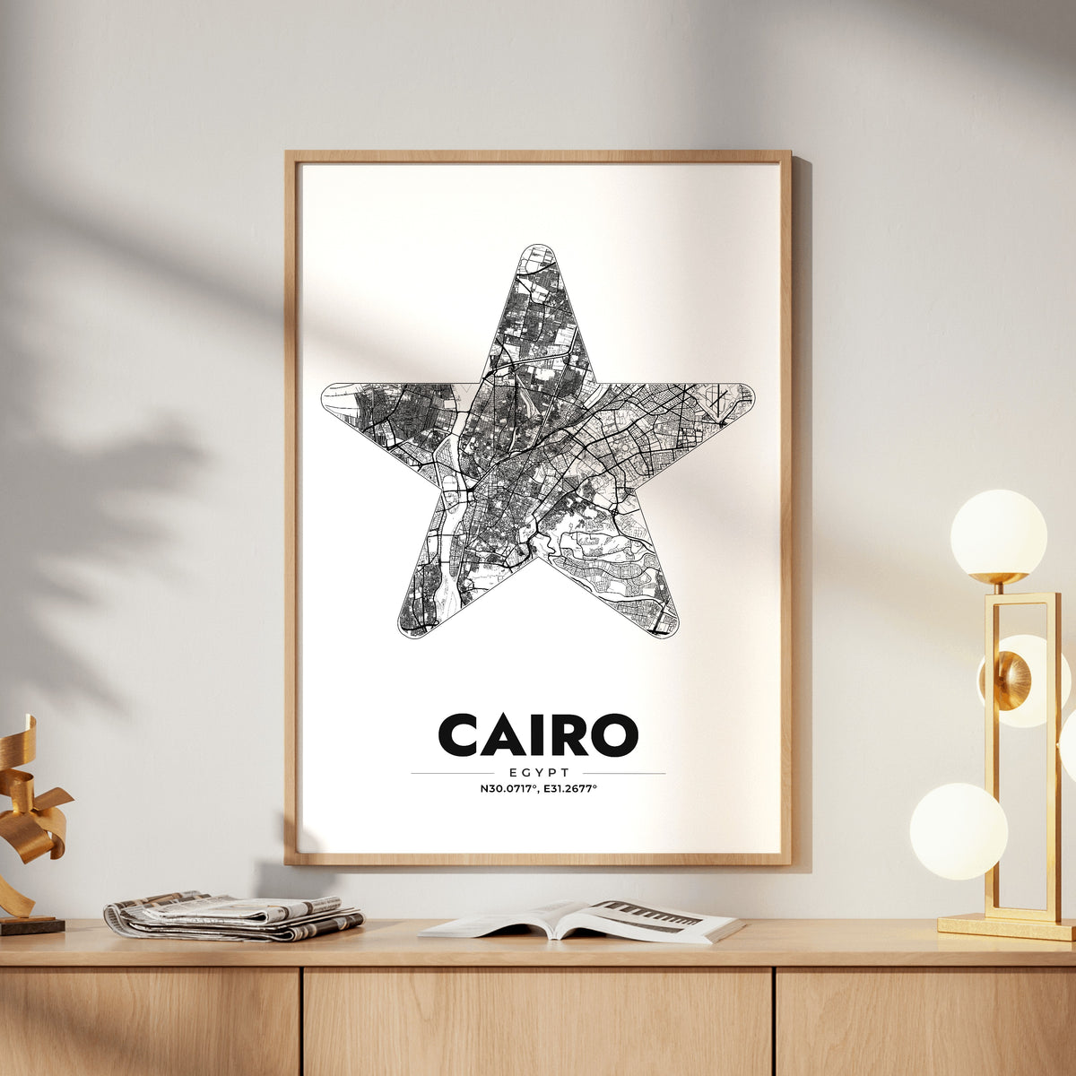 Cairo Star Map Poster