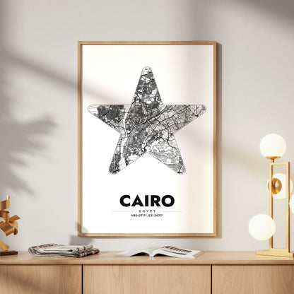 Cairo Star Map Poster