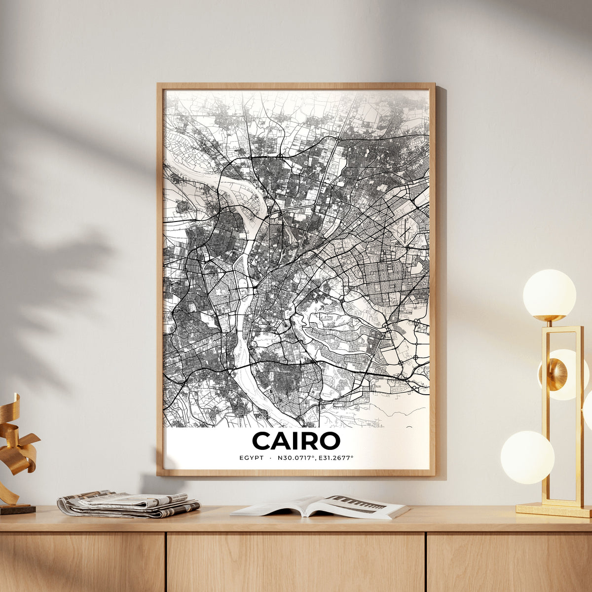 Cairo Elegant Map Poster