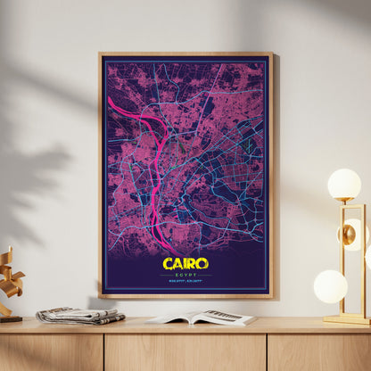 Cairo Cyberpunk Map Poster