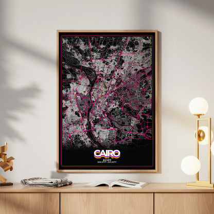 Cairo Retro Map Poster