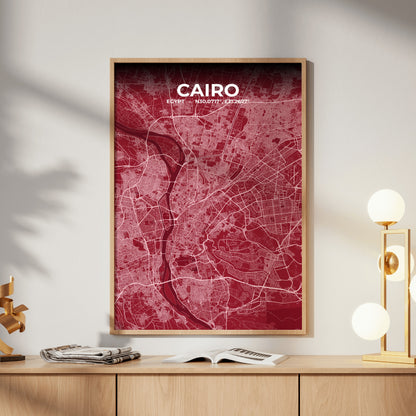 Cairo Garnet Map Poster