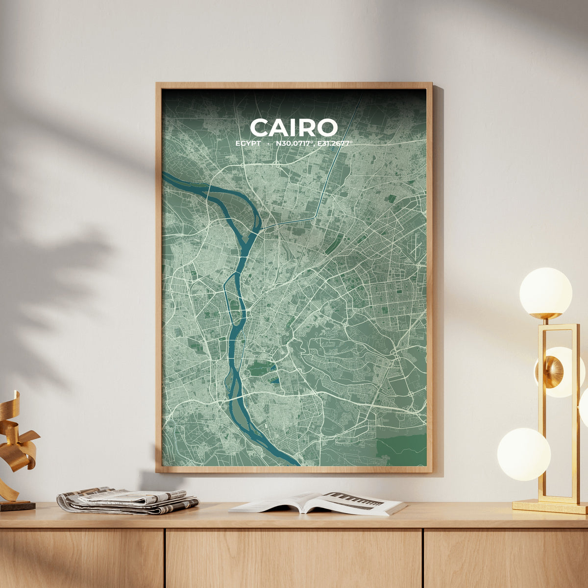 Cairo Mist Map Poster