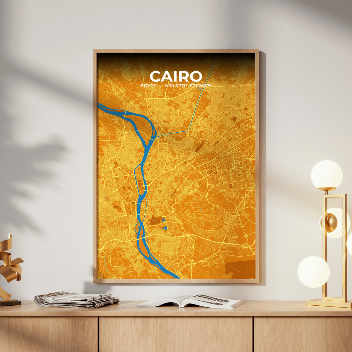 Cairo Scorch Map Poster