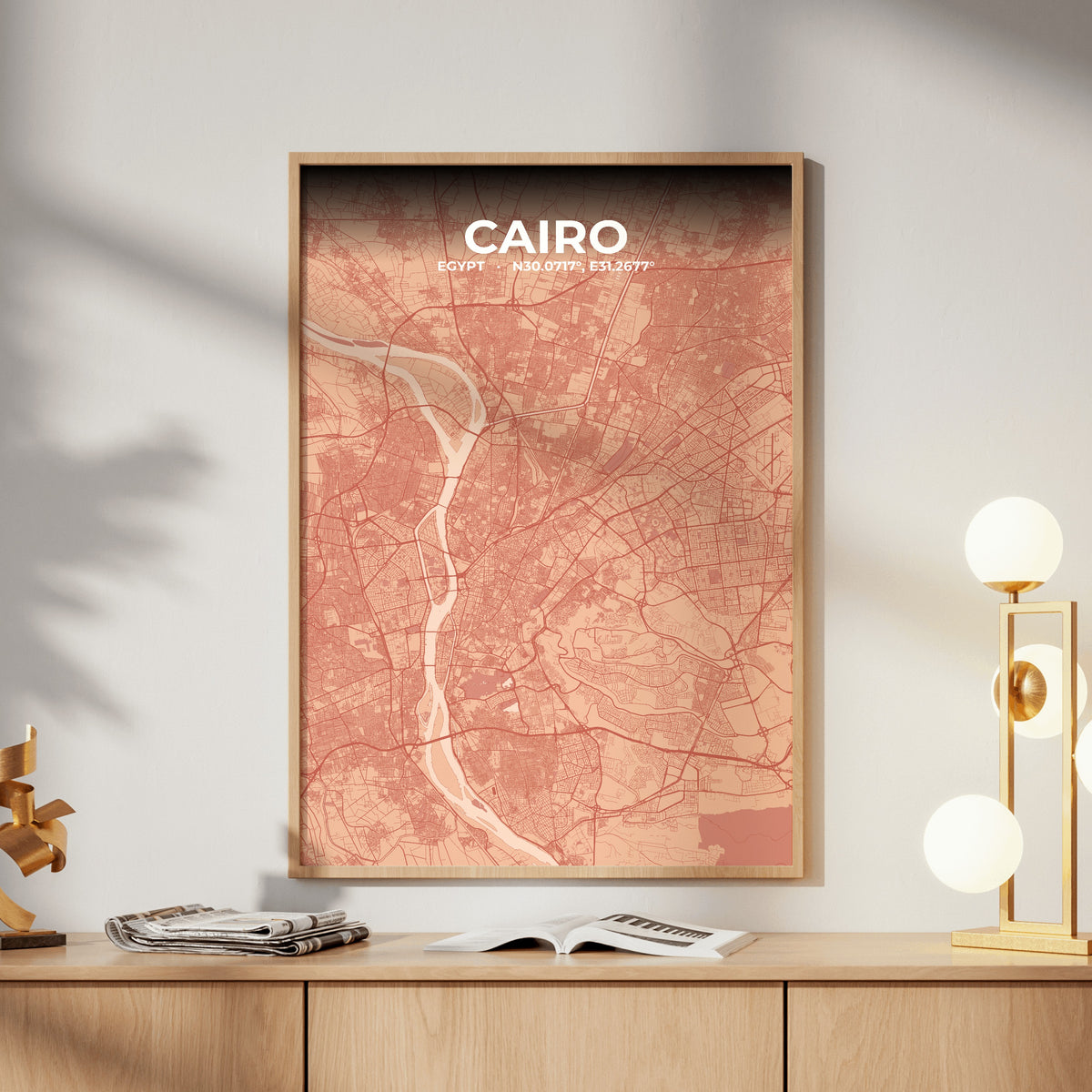 Cairo Blush Map Poster